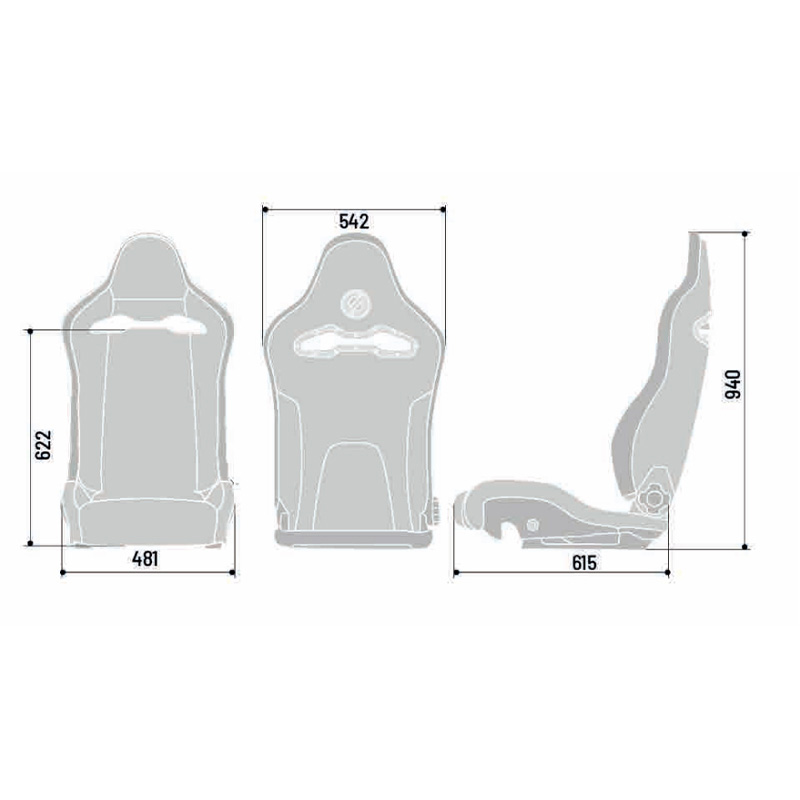 Sparco Sport Seat SPX SX - Driver version (Left) - Black Leather/Alcantara + Carbon Backrest - Left-side Reclinable
