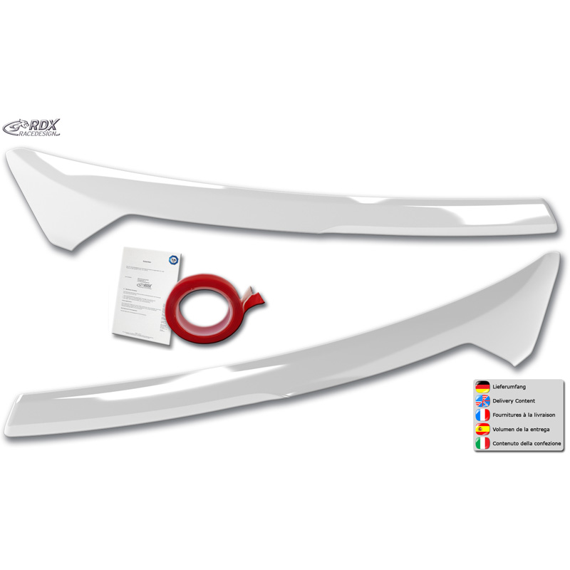 RDX Scheinwerferblenden passend für Ford Transit Courier & Tourneo Courier 2023- (ohne LED-Blinker & DRL) (ABS Glänzend Weiß)