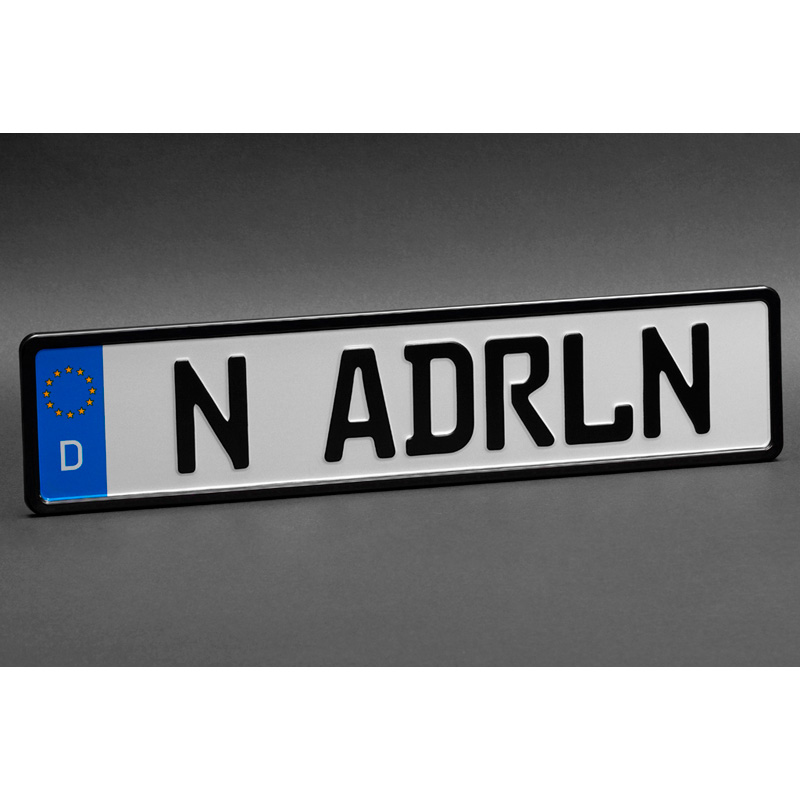 Set Premium Synthetic license plate holders 52,7x12,3cm - Type Mono - Black - 2 pieces
