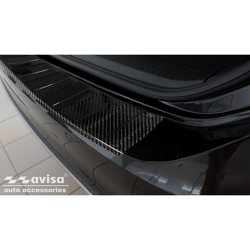 Real 3D Carbon Rear bumper protector  Volkswagen Passat 3G Variant 2014-2023 'Ribs'