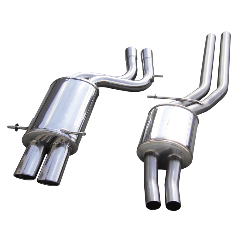 100% Inox Mid silencer + Sport Exhaust  Audi RS4 B5 2.7 BiTurbo 1998-2001 2x90x70mm