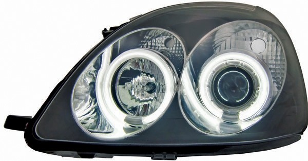 Headlights Toyota Yaris Angel Eyes Clear Black 98-05