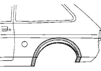 spatbordrand, rechts Ford Fiësta, 1976-1983
