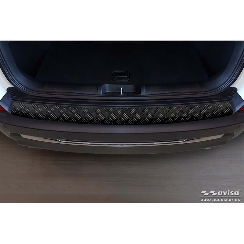 Matzwart Aluminium Achterbumperprotector  Jeep Cherokee Facelift 2018- 'Riffled Plate'