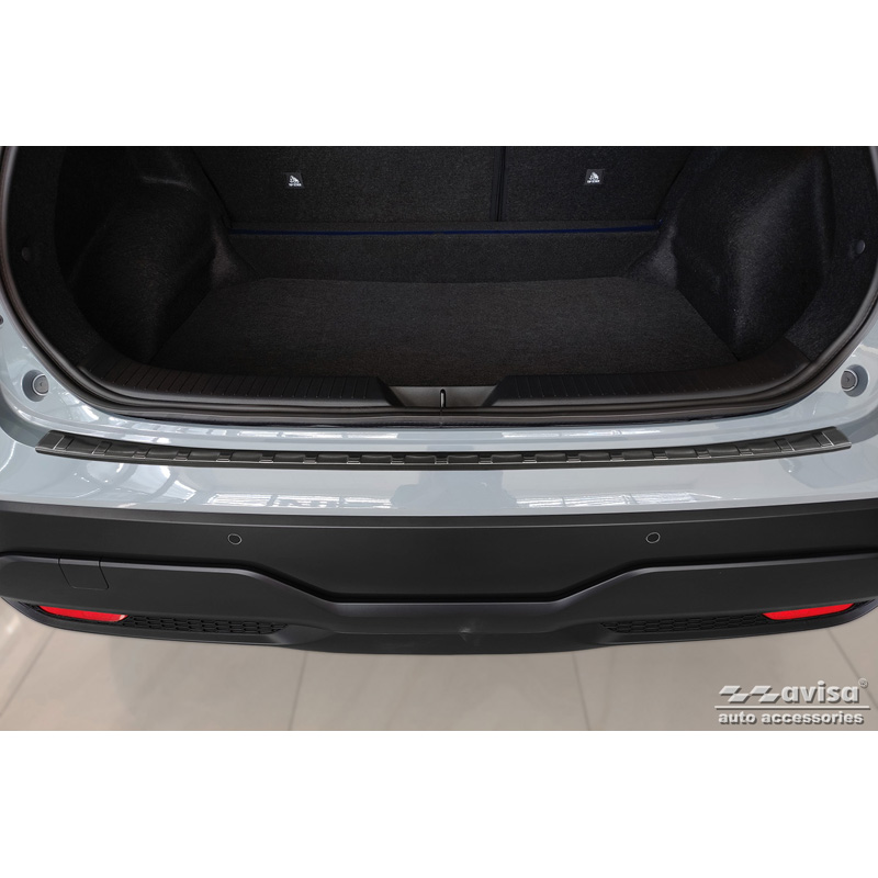 Black Stainless Steel Rear bumper protector  Nissan Qashqai III 2021- 'Ribs'
