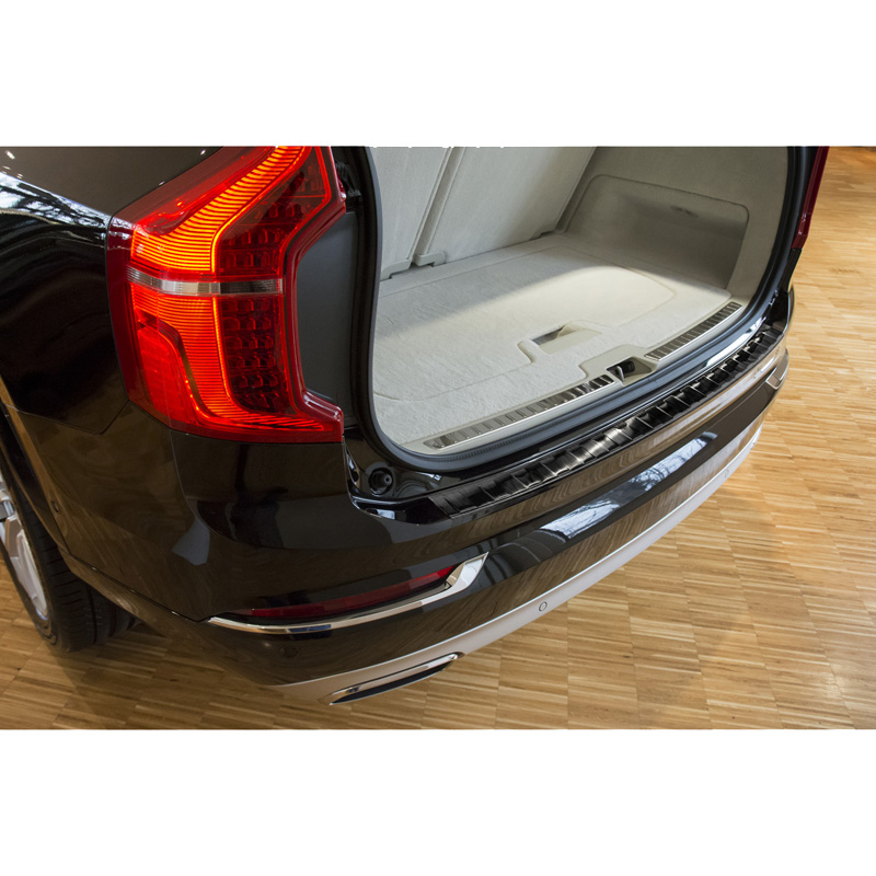Black Stainless Steel Rear bumper protector  Volvo XC90 2015-2019 & all Facelift models 'Ribs'