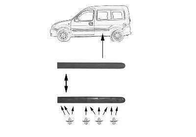 sierlijst zijpaneel, links Renault Kangoo, 1998-2003