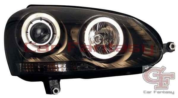 Headlights VW Golf V Angel Eyes Black