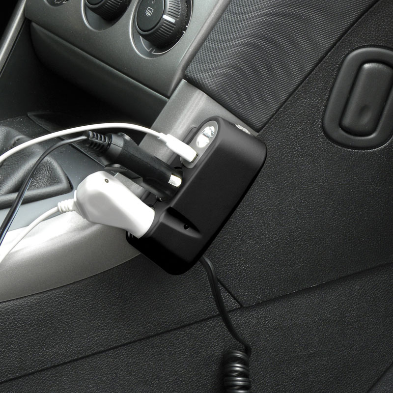 Carpoint Double Cigarette Lighter Socket 2x12V with USB and LED 5A