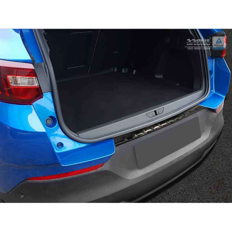 Black Stainless Steel Rear bumper protector  Opel Grandland X 2017-2021 'Ribs'