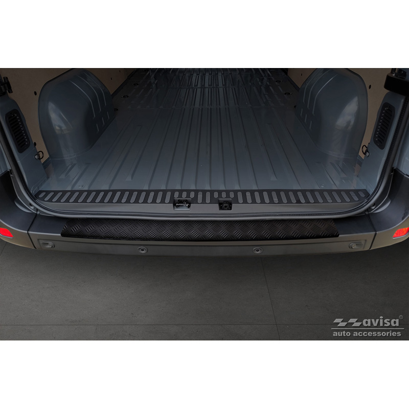 Matt Black Aluminum Rear bumper protector  Opel Movano / Renault Master II 2010-2018 & 2018-2021 'Riffled Plate'