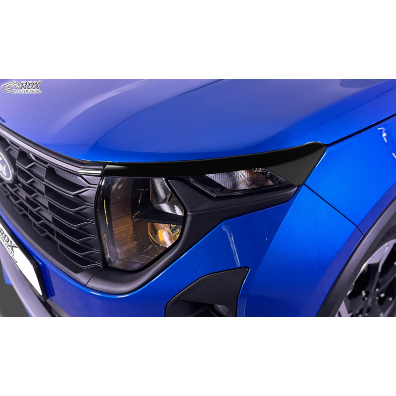 RDX Scheinwerferblenden passend für Ford Transit Courier & Tourneo Courier 2023- (ohne LED-Blinker & DRL) (ABS Glänzend Schwarz)