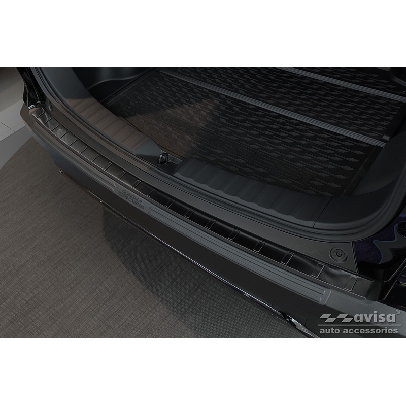 Black Stainless Steel Rear bumper protector  Toyota Corolla Cross 2022- 'Ribs'