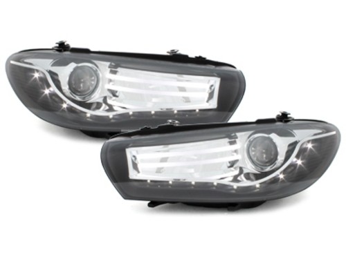 Koplampen VW Scirocco 08-.. DRL look Devil Eyes Zwart