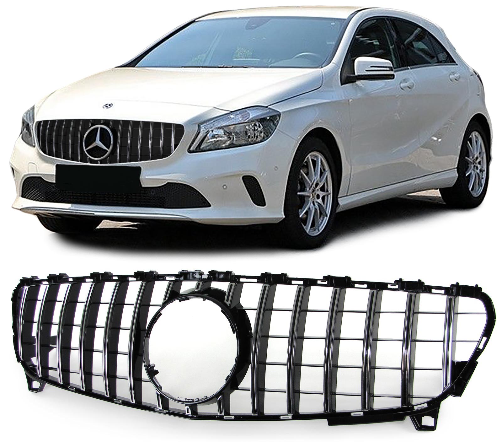 Grill Mercedes A-Klasse W176 15-.. Zwart Chroom