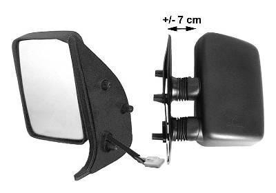 spiegel, elektr verstelb, verwarmd, rechthoekig, korte arm (7 cm