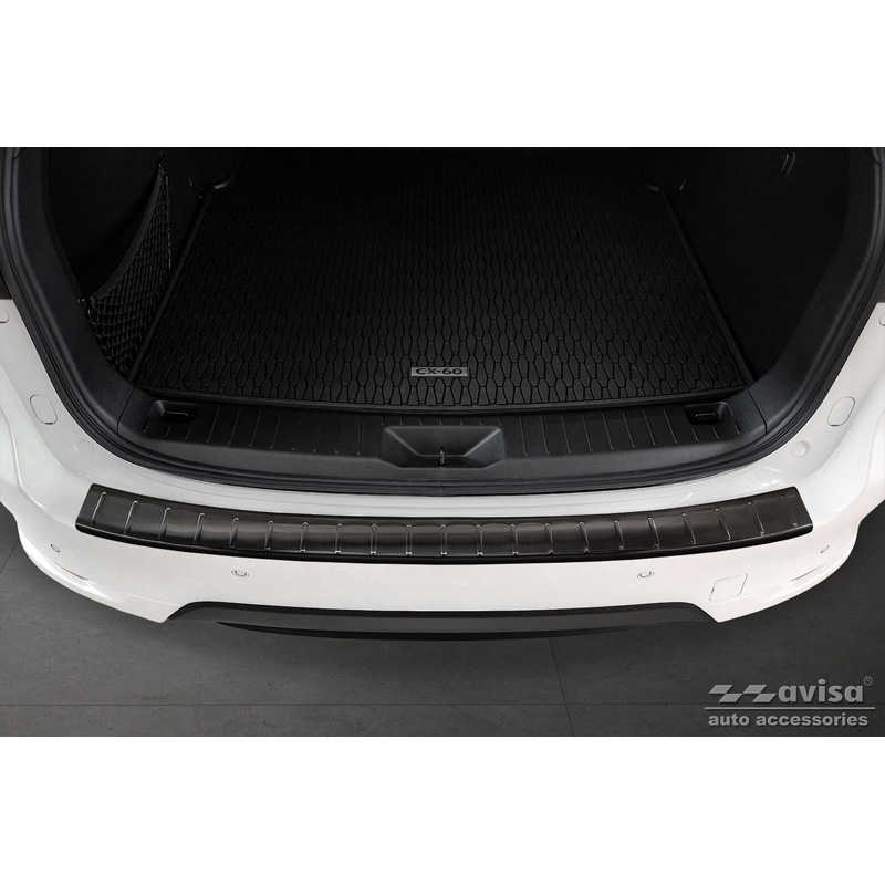 Black Stainless Steel Rear bumper protector  Mazda CX-60 (KH) 2022- 'Ribs'