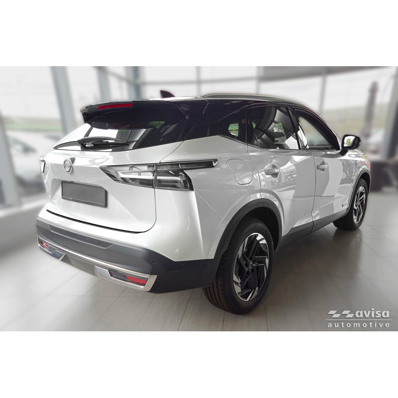 Avisa Stainless Steel Rear Bumper Protector Shadow Premium  Nissan Qashqai III (J12) 2021-2024 & Facelift 2024- - Black / High Gloss Black
