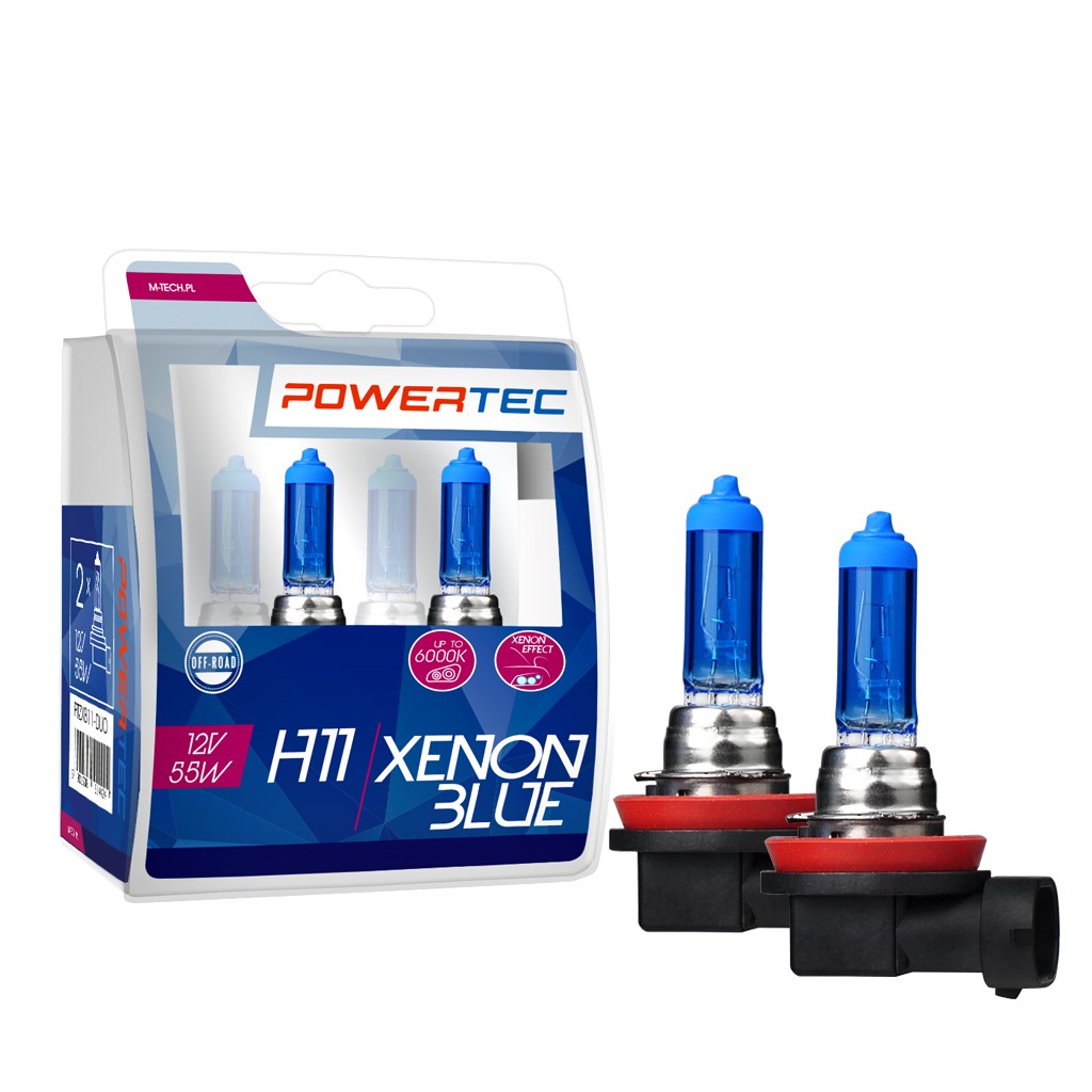 H11 lampen Xenon Blue 12V DUO Mtech Powertec