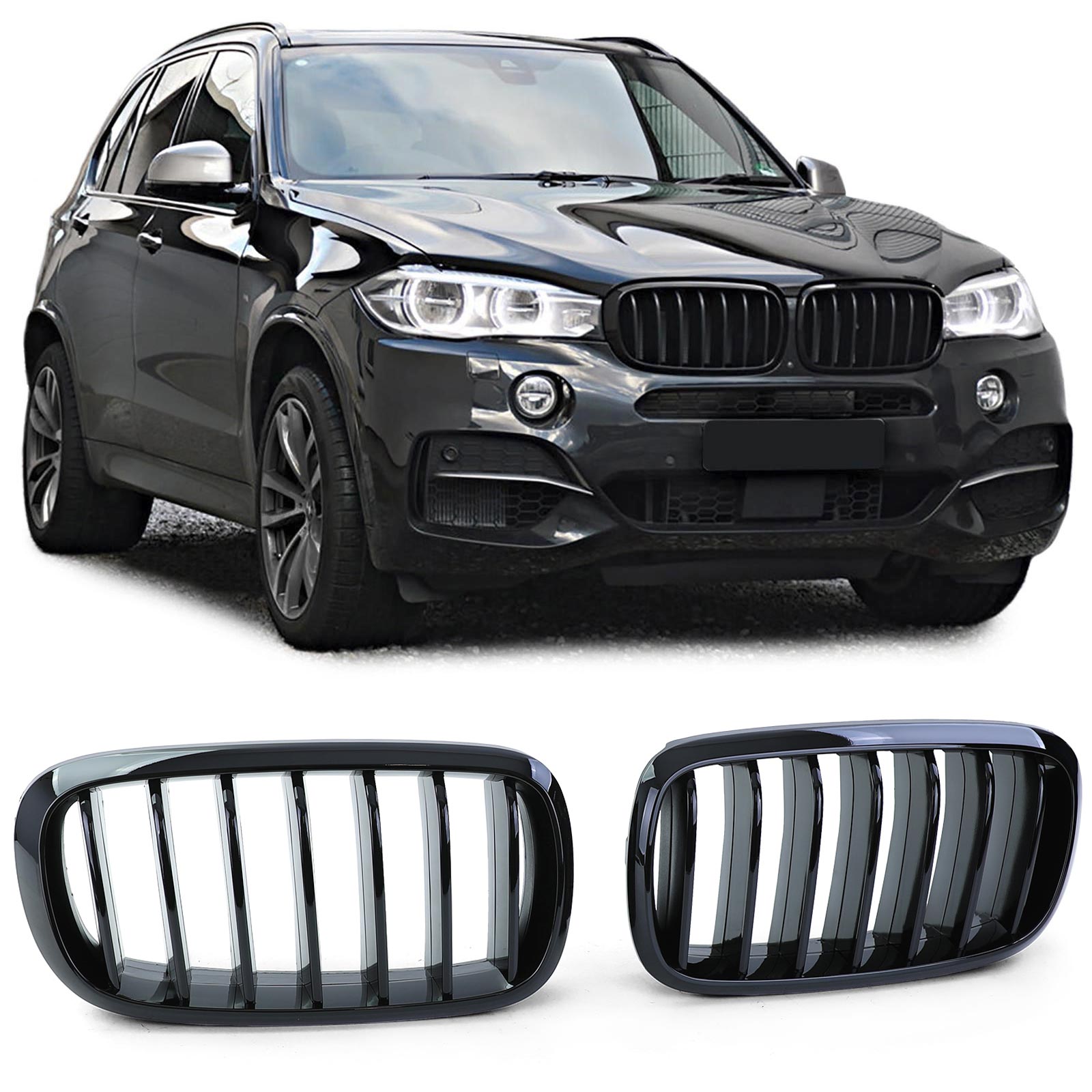 Grills BMW X5 F15 X6 F16 2013-2018 Glans Zwart