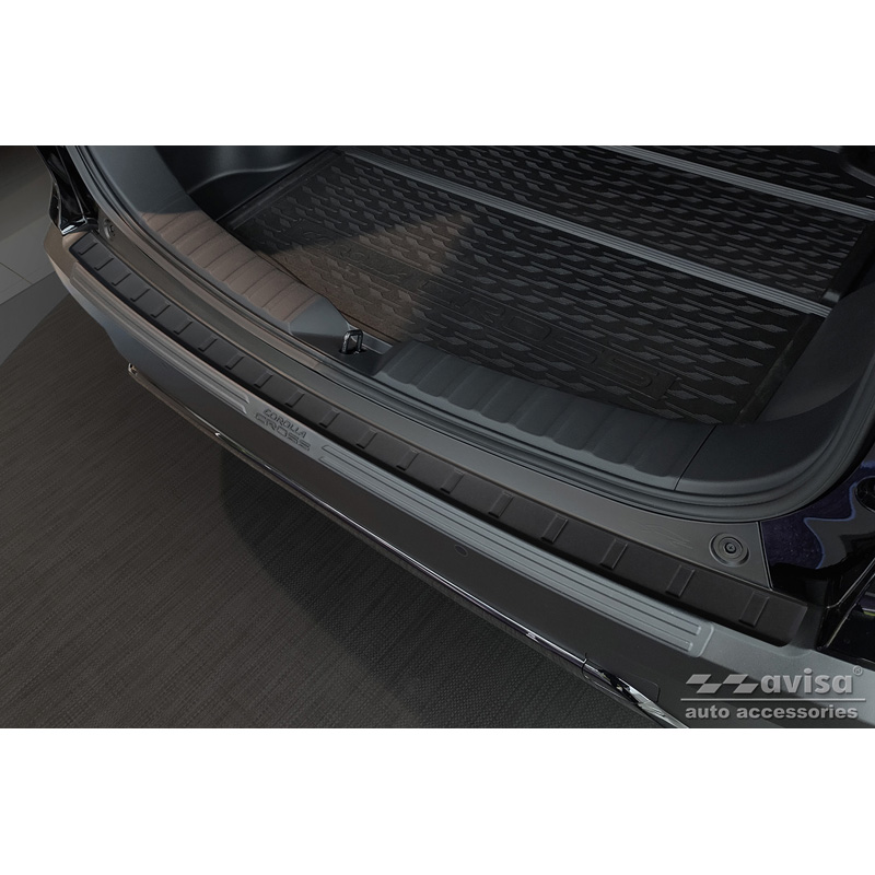 Matt Black Stainless Steel Rear bumper protector  Toyota Corolla Cross 2022- 'Ribs'