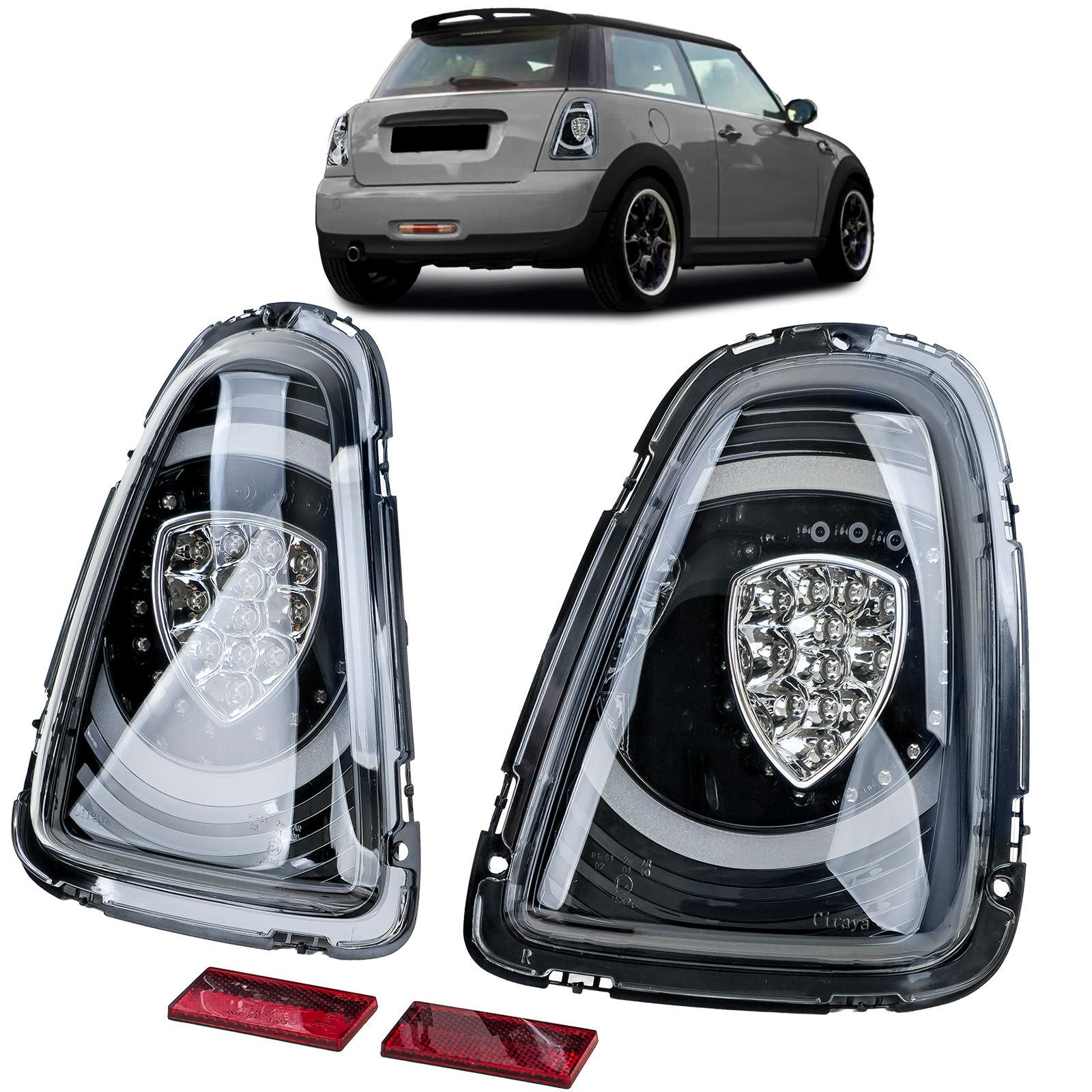 Achterlichten MINI R56 Facelift 10-14 Zwart LED