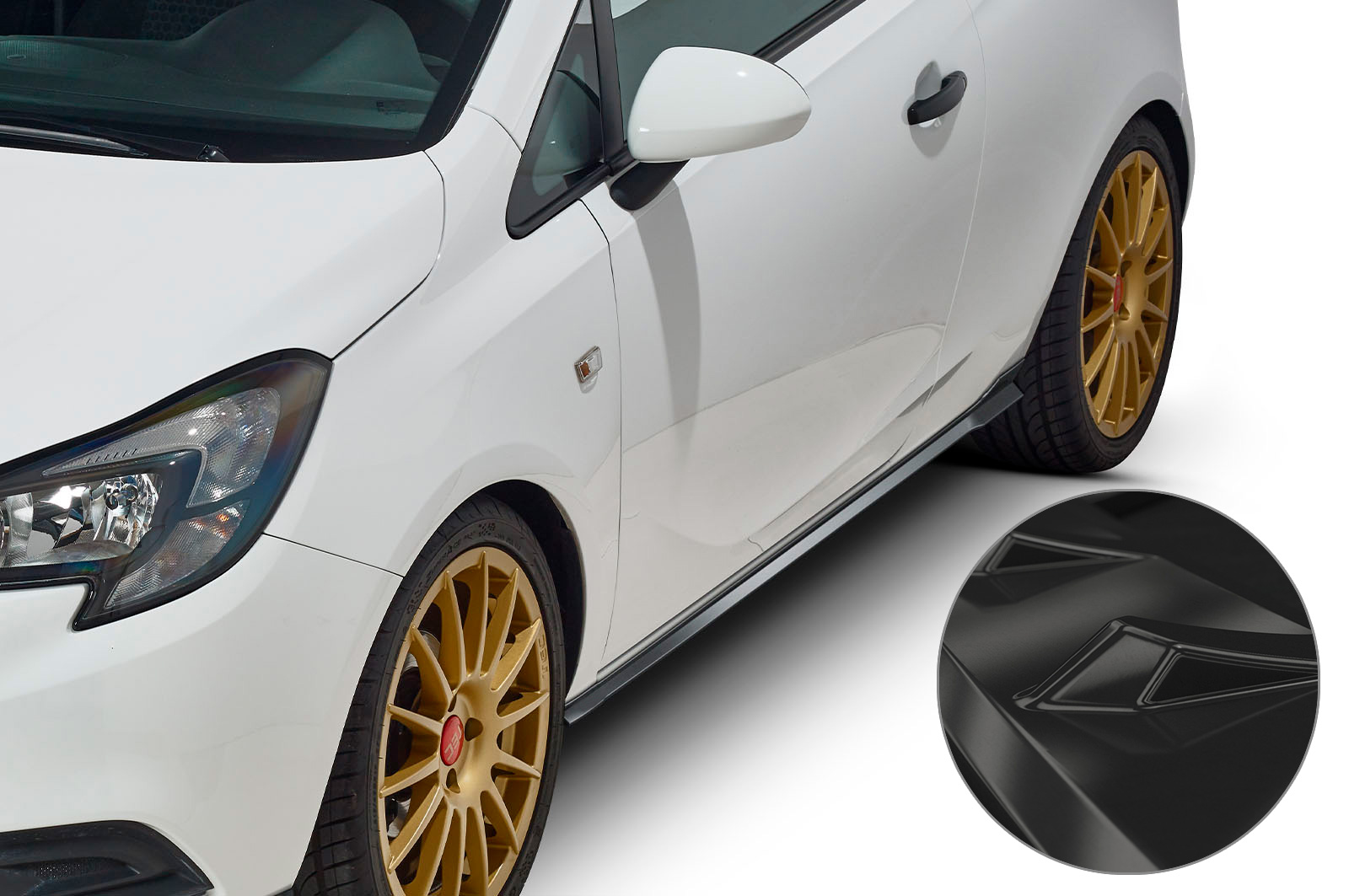 Zijskirts Opel Corsa E 3-deurs CSR glans Zwart