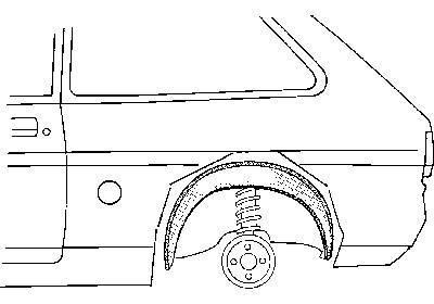 spatbordrand, binnen, rechts Opel Corsa A, 1983-1993