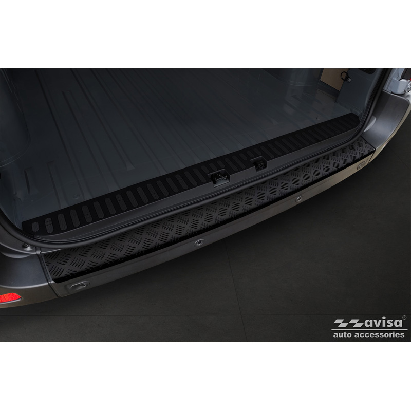 Matt Black Aluminum Rear bumper protector  Opel Movano / Renault Master II / Nissan NV400 2010-2018 & 2018-2021 'Riffled Plate'