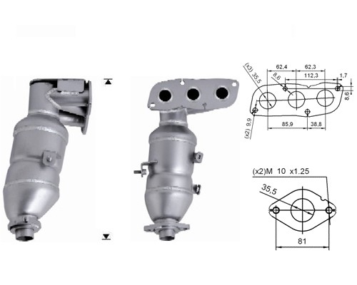 Peugeot 107 1.0i 12V 998 cc 50 Kw / 68 cv 1KRFE (CFA) Magnaflow