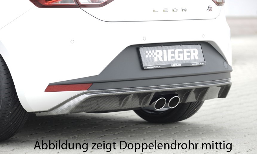 Diffuser Seat Leon F5 FR Rieger dubbele uitlaat links + rechts carbon-look