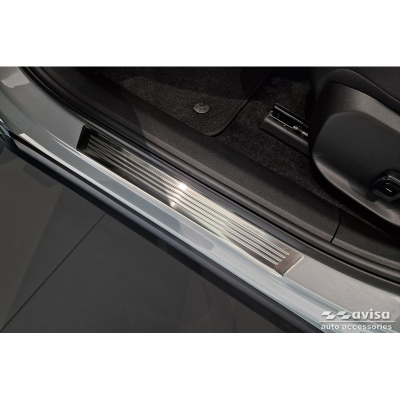 Inox door sill protectors  Volvo EX30 2023- - 'Lines' - 4-pieces