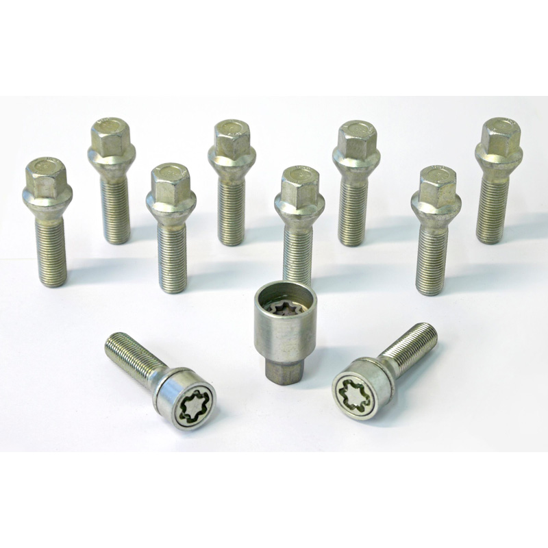 H&R Wheel bolt Set Taper-Head M14x1.50 - Length 28mm - 10 pcs. - incl. wheel-locks