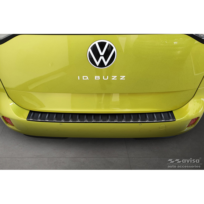 Black Stainless Steel Rear bumper protector  Volkswagen ID.Buzz + Cargo 2022- 'Ribs'