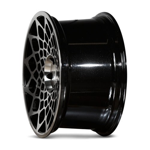 RADI8 B12 8/9x18 5X112 42 Gloss black machine face 66,6 Breedset