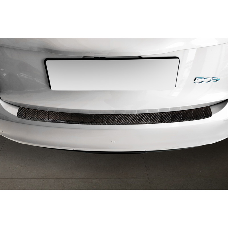 Real 3D Carbon Rear bumper protector  Fiat 500e Berlina, 3+1 & Cabrio 2020- 'Ribs'