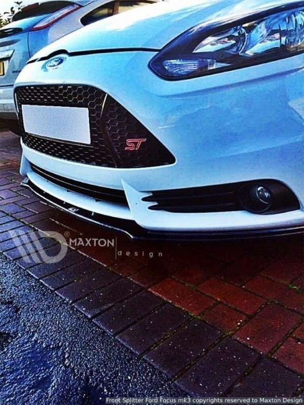 Voorspoiler Ford Focus ST Mk3 V.1 Glanzend Zwart