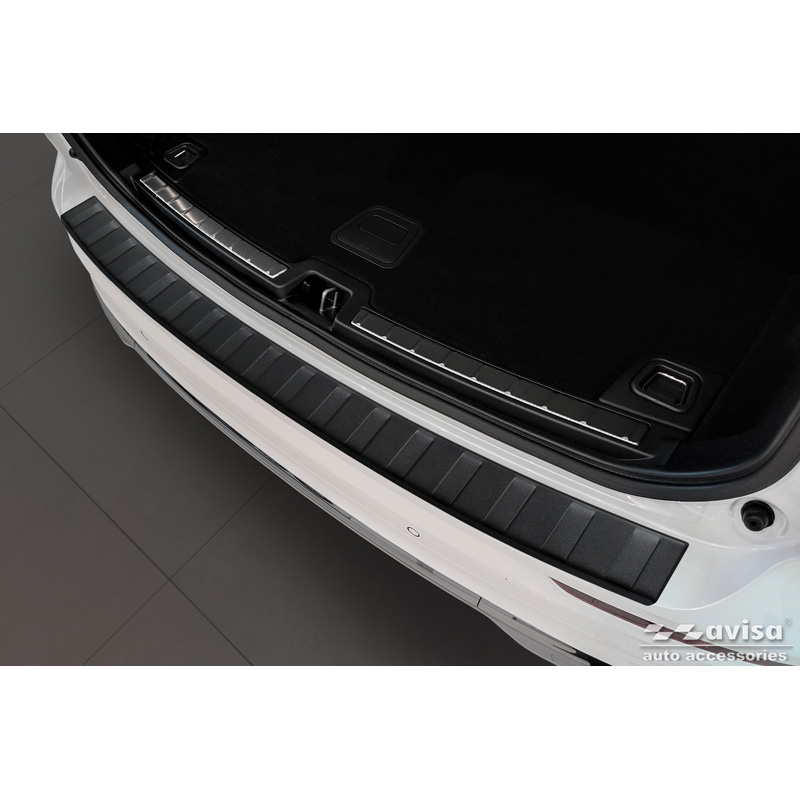 Matzwart RVS Achterbumperprotector  Volvo XC60 II 2017-2021 & FL 2021- incl. R-Design & Plug-in-Hybrid 'Ribs'