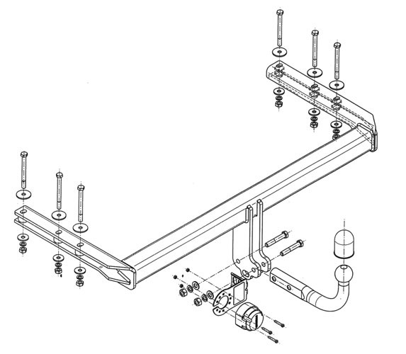 Trekhaak VW Passat 4x4 4D (only 4x4) (B5) / (3B) (B5FL) / (3B) 1