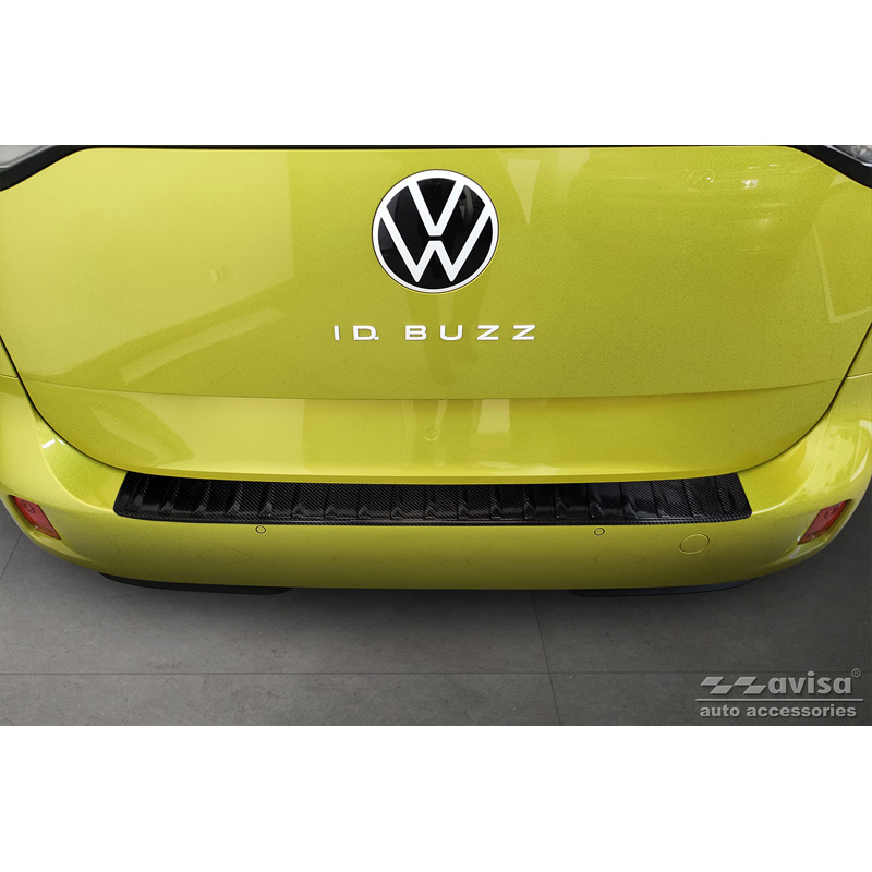 Echt 3D Carbon Achterbumperprotector  Volkswagen ID.Buzz & ID.Buzz Cargo 2022- 'Ribs'