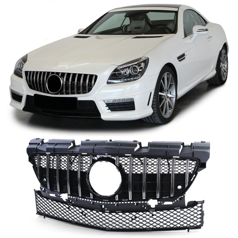 Grillen set Mercedes SLK R172 GT-R Look Chroom/Zwart