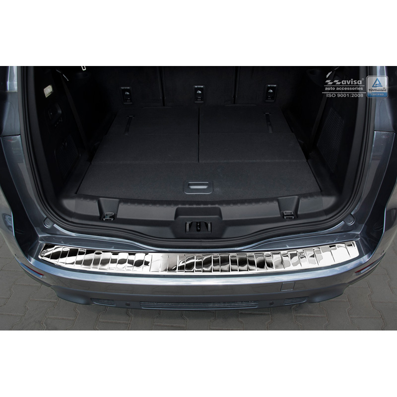 Chrome Stainless Steel Rear bumper protector  Ford S-Max II 2015- 'Ribs'