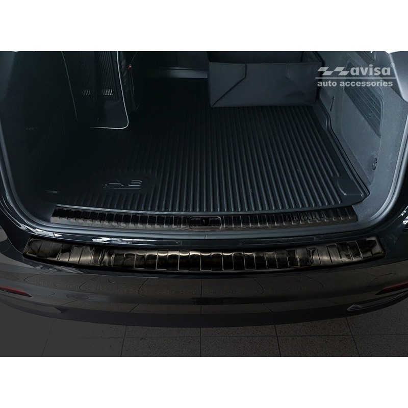 Black Stainless Steel Rear bumper protector  Audi A6 (C8) Avant 2018-2023 & Facelift 2023- 'Ribs' incl. S-Line & Allroad