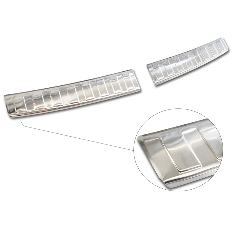 Stainless Steel Rear bumper protector  Hyundai i20 III 5 doors 2020-2023 & FL 2023- 'Ribs' (2-pieces)