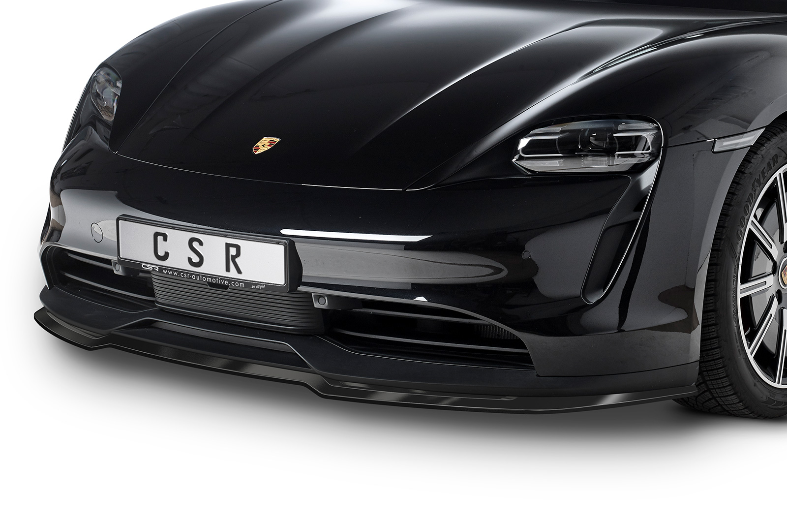 Voorspoiler Porsche Taycan / Taycan 4S CSR glans Zwart