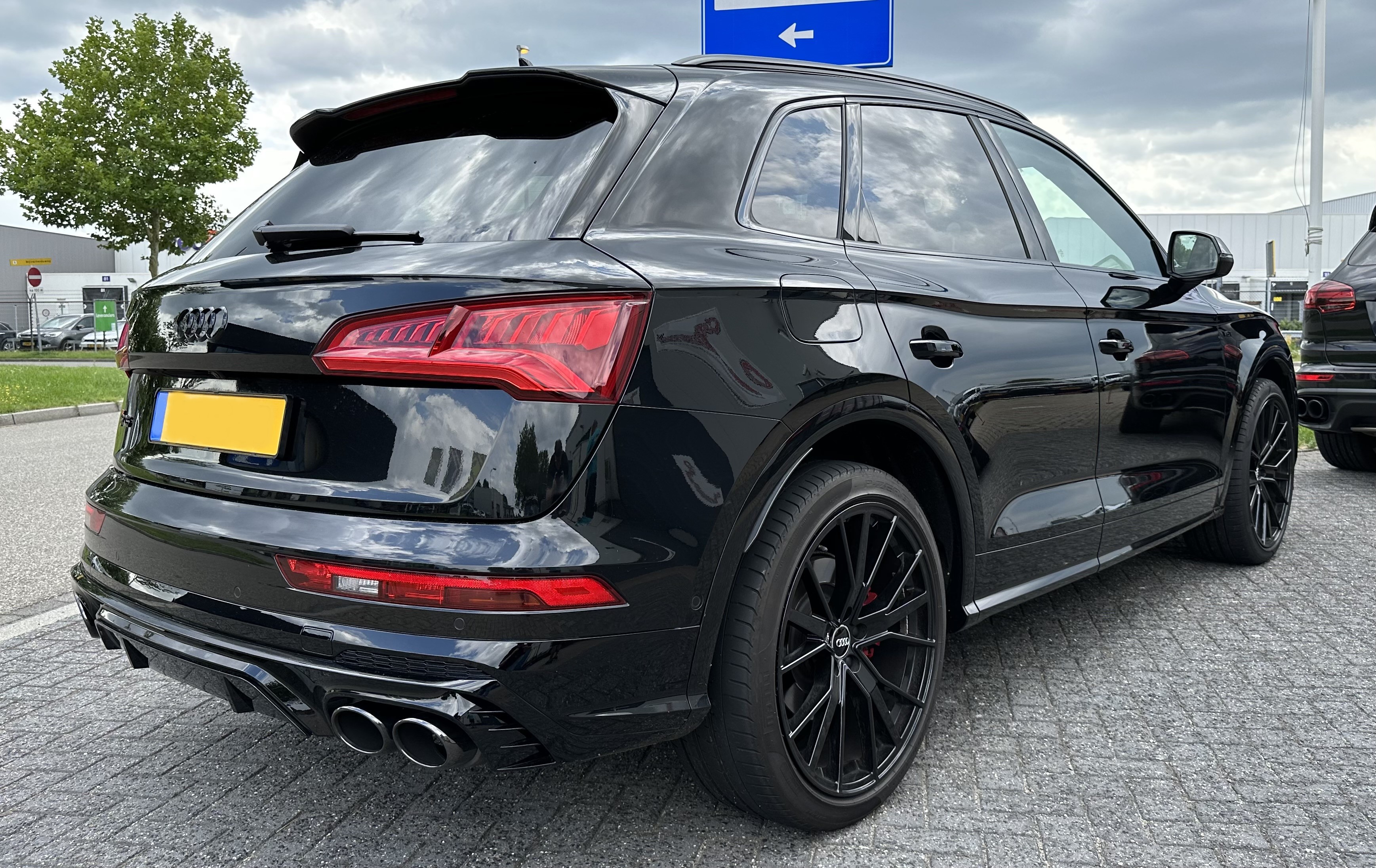 Diffuser SQ5 look Audi Q5 SUV FY S-Line (2017-2021) Zwart