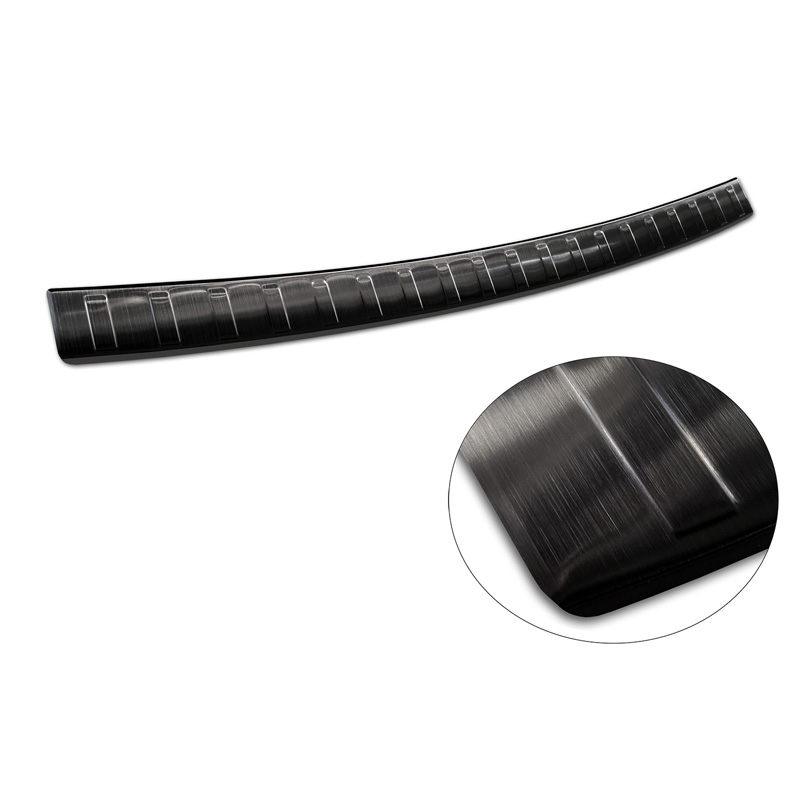 Black Stainless Steel Rear bumper protector  BMW 5-Series G31 Touring Facelift 2020-2024 excl. M-Sport 'Ribs'