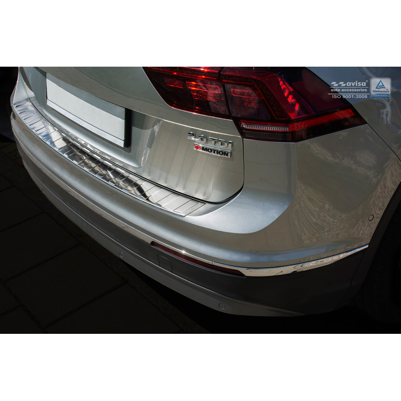 Stainless Steel Rear bumper protector  Volkswagen Tiguan II incl. Allspace & R-Line 2016-2020 & FL 2020-2024 'Ribs'