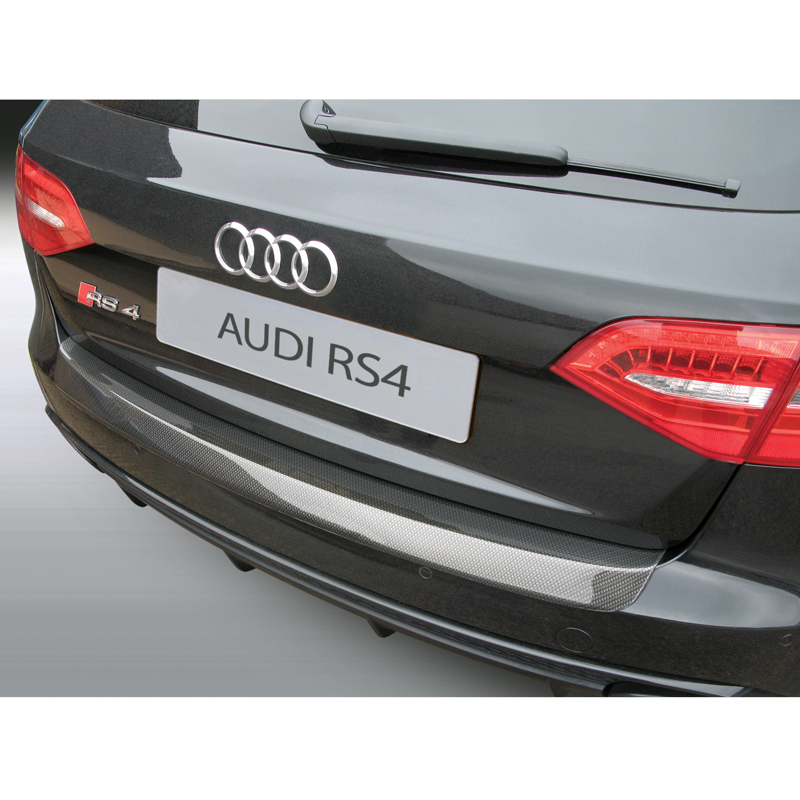 ABS Rear bumper protector  Audi RS4 Avant 3/2012-6/2016 Black