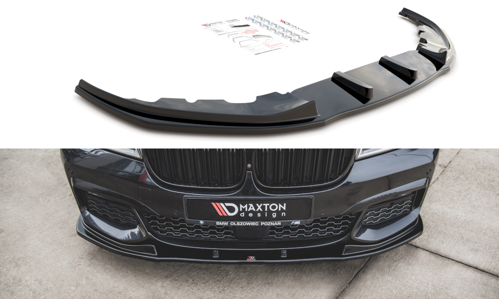 Voorspoiler V.2 BMW 7-Serie G11 M Pakket Maxton Glans Zwart